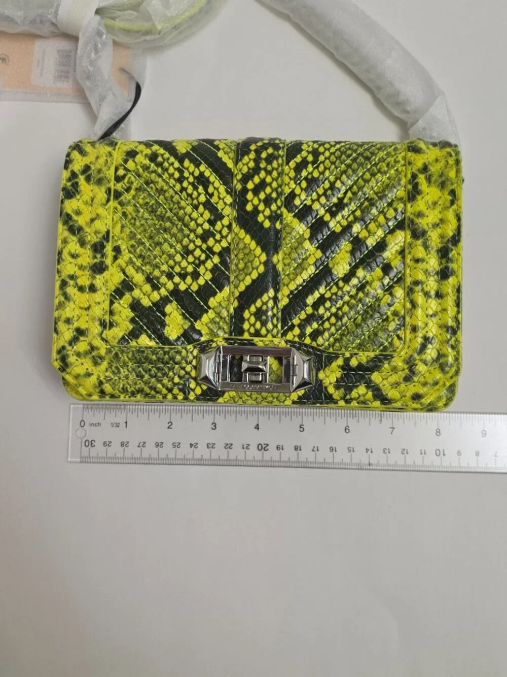 REBECCA MINKOFF Chevron Quilted Snake Print Crossbody Bag
